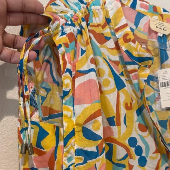 Anthropologie Danielle Kroll Brooklynnite Geometric Printed top Women'sLarge NEW - Picture 7 of 14